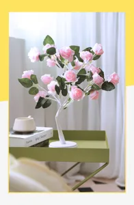 LED rozen bloem boom licht decoratieve nachtlamp romantische roze bloemenlamp voor kamer decor.