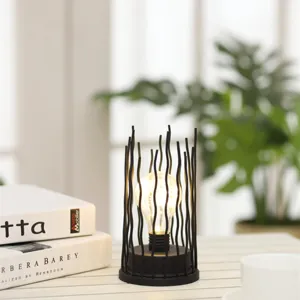 Noordse stijl ijzeren LED koperdraad tafellamp, creatief modern nachtlampje voor bed.
