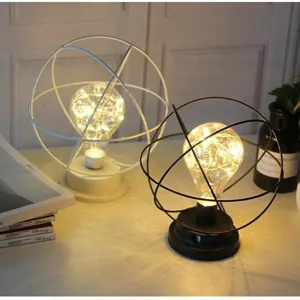 Minimalistische ijzeren kunst LED tafellamp USB oplaadbare nachtlamp slaapkamer decoratie licht
