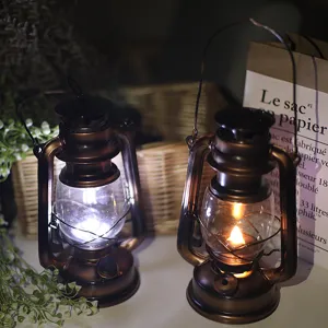 Retro Solar Camping Lantern LED Decorative Portable Iron Glass Outdoor Hanging Light For Garden Patio Camping Tent Decor