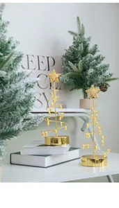LED kreative goldene Weihnachtsbaum Tischlampe fur Wohnzimmer Schlafzimmer Dekoration