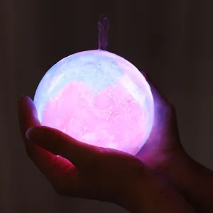 Lampe Lune 3D Veilleuse LED Changement de Couleur Ambiance Chevet pour Deco Maison