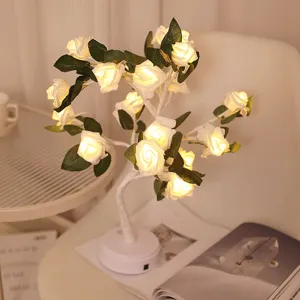 LED rozenboom lamp tafellamp nachtlampje voor huisdecoratie romantisch feeenlicht cadeau.