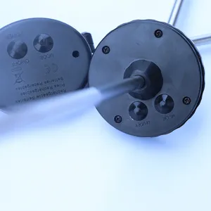Solar garden light replacement base with rechargeable battery compartment and buttons.