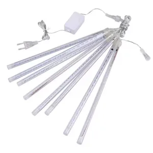 Outdoor LED meteor shower light string waterproof falling rain lights for garden tree decoration.