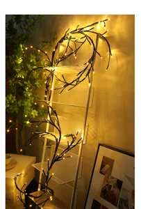 LED Rattan Tak Verlichting Buigbare Boom Lampa Warm Wit Huisdecoratie Feest Lichtje