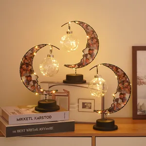 Lampe de Bureau LED Lune Fil de Cuivre Veilleuse Creative Chambre Decoration Eclairage Interieur