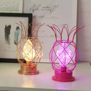 LED ananas tafellamp metaaldraad decoratieve nachtlamp gezellige kamer binnenhuisdecoratie.