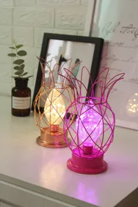 LED ananas nachtlampje ijzeren kunst decoratieve bureaulamp voor moderne binnenverlichting.