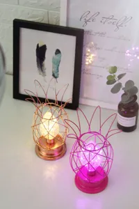 LED ananas tafellamp, moderne draad metalen nachtlamp, creatieve binnenhuis decoratie verlichting.