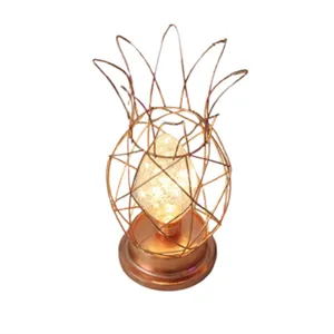 LED Ananas Tafellamp Draad Metaal Nachtlampje Binnen Decoratieve Bureau Verlichting