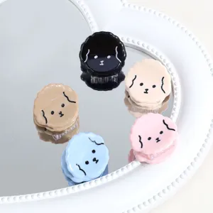 Cute mini cartoon dog hair claw clips set, sweet multi-color resin hairpins for styling.