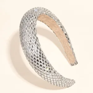 Cerchietto imbottito con strass per donna elegante fascia per capelli con cristalli scintillanti