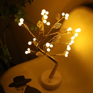 LED Decoratieve Boom Nachtlampje USB Batterij Aangedreven Fee Bonsai Boom Lamp Voor Slaapkamer Romantische Home Decor Kerstmis Valentijn Cadeau