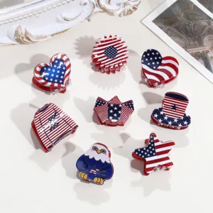 Ensemble de mini pinces à cheveux drapeau americain patriotique rouge blanc bleu