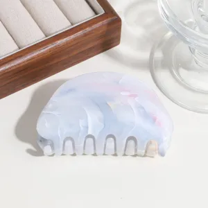 Marmer patroon halve cirkel haarclip acryl haaraccessoire veelzijdige styling tool