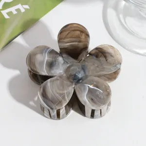 Elegante marmorierte Blumen Haarklammer, süße Azetat Haifischklaue für Damen und Büro.