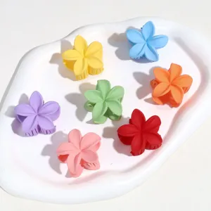 Detailansicht mattes Bonbonfarbenes Blumen Haarspangen Set, kleine Haarklammer für Damen.