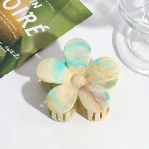 Schicke marmorierte Blumen Haarklammer für Damen, süßes Urlaubs Haar-Accessoire für Alltag.