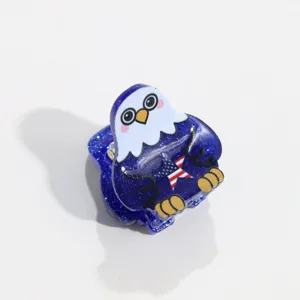 Pince à cheveux aigle du Jour de l'Indépendance avec paillettes drapeau américain, accessoire mignon.