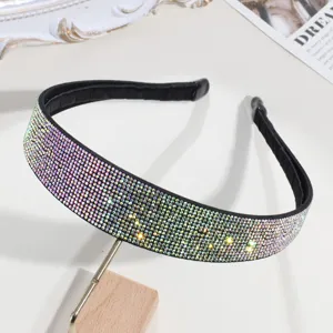 Serre-tête Large Strass Brillant Élégant Plein Diamant Accessoire Cheveux Mode Femme