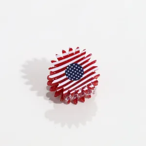 Mini pince à cheveux fleur drapeau américain, accessoire patriotique rouge blanc bleu.