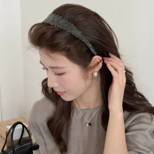 Bandeau large scintillant en strass pour femmes élégant cerceau à cheveux en cristal mode.