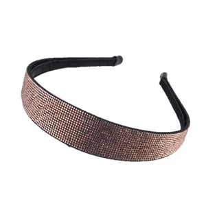 Serre-tête large brillant en strass pour femmes élégant accessoire de cheveux en cristal