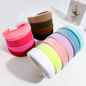 Thick velvet headbands for women, colorful sponge padded hair hoops for daily hair styling.