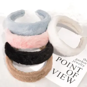 Flauschiger Plüsch Haarreif weich kuschelig Winter warm süße Mode Haarschmuck für Alltag