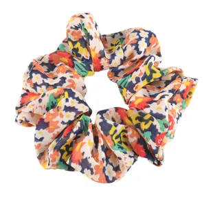 Chic coletero de pelo con estampado floral, suave soporte para coleta, accesorio retro.