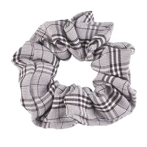 Coletero de tela a cuadros clásico para mujer, soporte elegante para coleta accesorio de pelo.