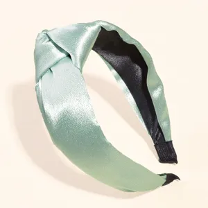 Koreanischer Satin Knoten Haarreif Retro breiter Haarreif Stoff rutschfeste Haar-Accessoires