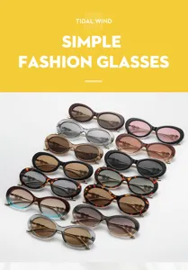 Detail view of retro oval fashion sunglasses with pearl temple accents, multi-color choices.