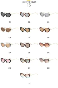 Fashion vintage oval sunglasses with pearl decor, 13 color options for women street style.