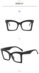 Classic square anti-blue light reading glasses for men and women, fashion vintage eyewear frame.