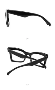 Classic black thick frame square anti-blue light reading glasses, stylish and durable daily wear.