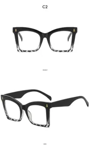 Stylish gradient square blue light blocking reading glasses for women and men, fashion cross-border eyewear.