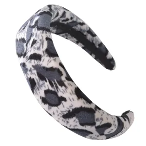 Thickened sponge leopard print velvet headband fashion hair hoop women hair accessory variant