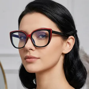 Ρετρό Σκελετοί Γυαλιών Cat Eye Με Προστασία Μπλε Φωτός για Γυναίκες Μοδάτα Γυαλιά Χωρίς Βαθμούς Διακοσμητικός Σκελετός