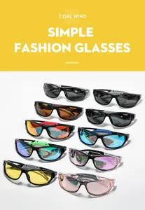Lunettes de soleil de sport coupe-vent cyclisme en plein air mode miroirs colorés.