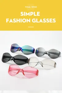 Punk-Stil Mode Schild Sonnenbrille für Outdoor-Straßenfotografie und Sonnenschutz.
