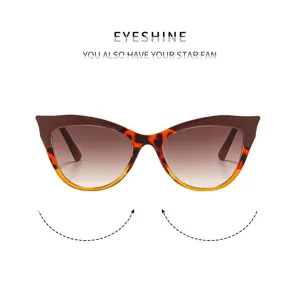 Detailed view of stylish cat-eye sunglasses with gradient lenses for trendy outdoor wear.