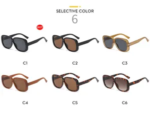 Occhiali da sole quadrati oversize multicolore, stile trendy per guida e tempo libero.