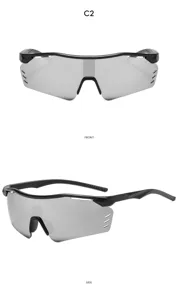 Occhiali da sole da ciclismo oversize con montatura integrata, protezione solare retrò.