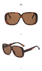 Occhiali da sole squadrati tartarugati oversize, stile vintage elegante e alla moda.