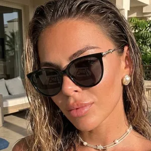 Women Vintage Cat Eye Sunglasses Fashion Oversized PC AC Sun Glasses With Metal Heart Decoration For Outdoor Holiday Streetwear Beach