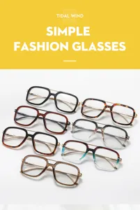 Doppelsteg Blaulichtfilter Brille modische transparente Linsen Brillenfassung für Damen Stil