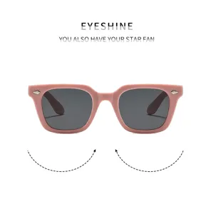 Modische quadratische Silikon Sonnenbrille fur Kinder mit Nieten und hohem UV Schutz.