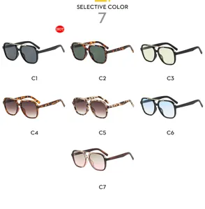 Occhiali da sole pilota quadrati a doppio ponte moda europea per guida e bellissimi colori chic